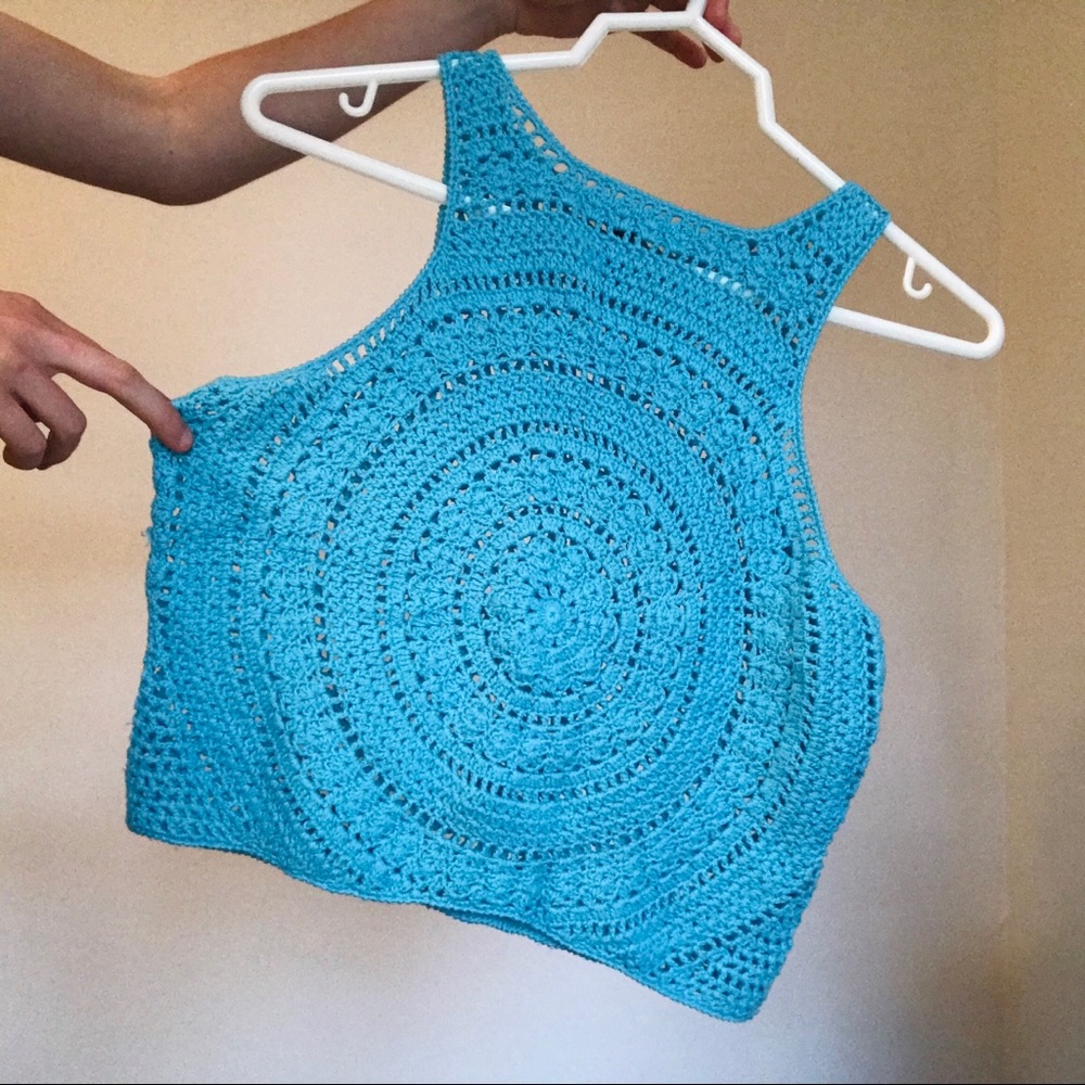 3 for $12- Blue knit festival top